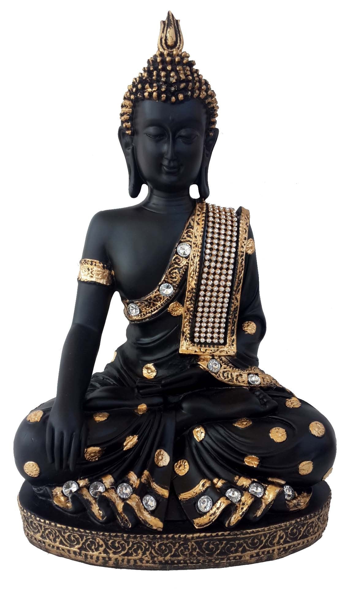 GIFT Lord Buddha statue Yoga room Feng shui Thai gold/black Handcrafted Meditating Buddha Decorative Showpiece/House warming Gift