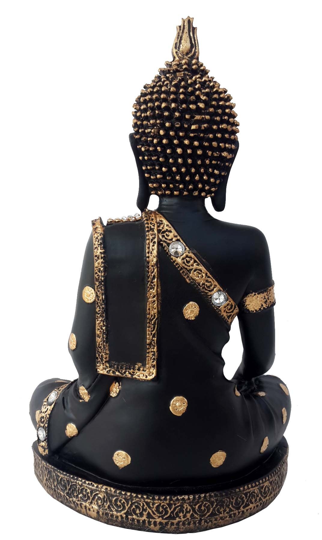 GIFT Lord Buddha statue Yoga room Feng shui Thai gold/black Handcrafted Meditating Buddha Decorative Showpiece/House warming Gift