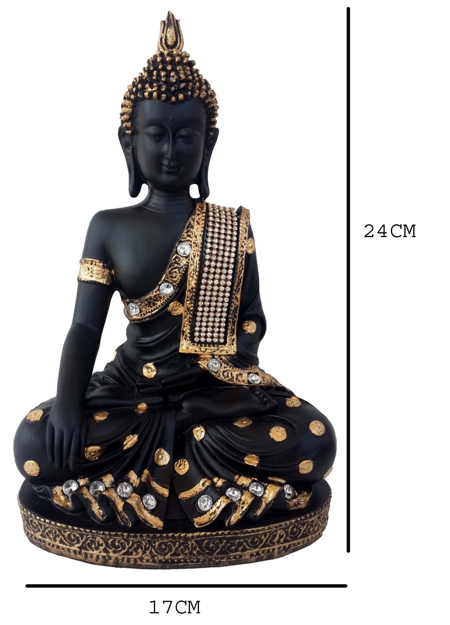 GIFT Lord Buddha statue Yoga room Feng shui Thai gold/black Handcrafted Meditating Buddha Decorative Showpiece/House warming Gift