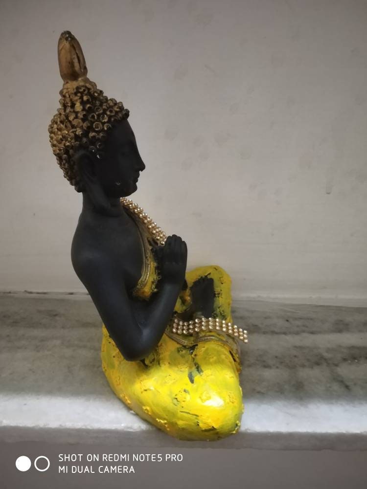 Lord Buddha Meditating Feng-shui Thai Buddha Idol Home/Table/Office decor Gift/Buddha Statue/Sculpture Showpiece/Yoga Meditation Polyresin