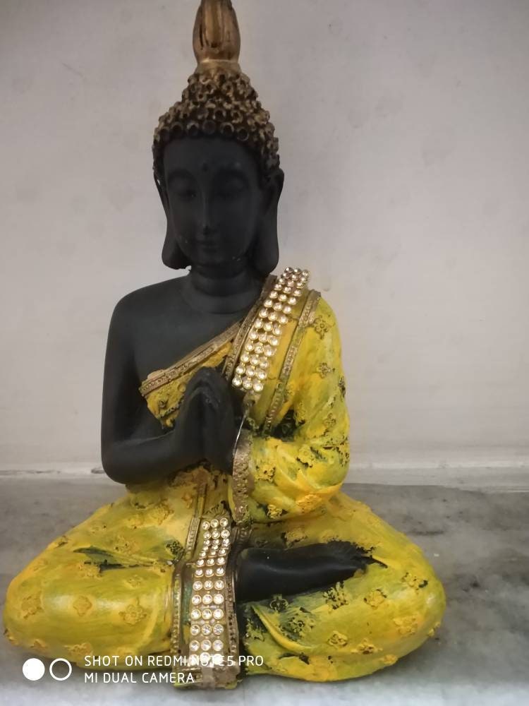 Lord Buddha Meditating Feng-shui Thai Buddha Idol Home/Table/Office decor Gift/Buddha Statue/Sculpture Showpiece/Yoga Meditation Polyresin