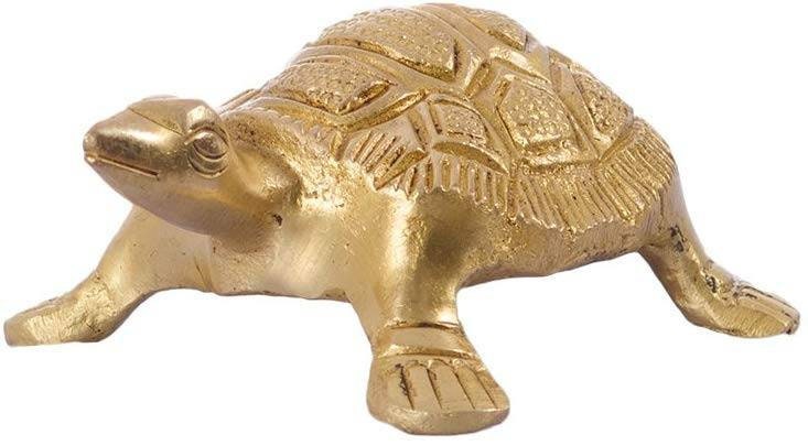 GIFT Fend-Shui Tortoise Brass Showpiece (9 cm x 8 cm x 3,Gold)house warming gift, thanks giving/birthday gift, graduation day gift