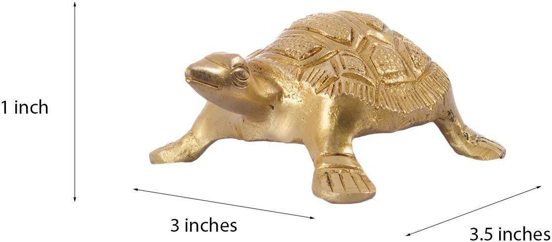 GIFT Fend-Shui Tortoise Brass Showpiece (9 cm x 8 cm x 3,Gold)house warming gift, thanks giving/birthday gift, graduation day gift