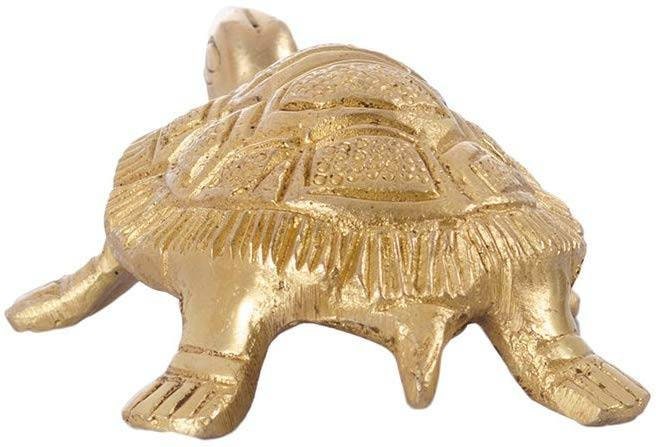 GIFT Fend-Shui Tortoise Brass Showpiece (9 cm x 8 cm x 3,Gold)house warming gift, thanks giving/birthday gift, graduation day gift