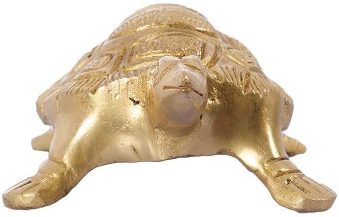 GIFT Fend-Shui Tortoise Brass Showpiece (9 cm x 8 cm x 3,Gold)house warming gift, thanks giving/birthday gift, graduation day gift