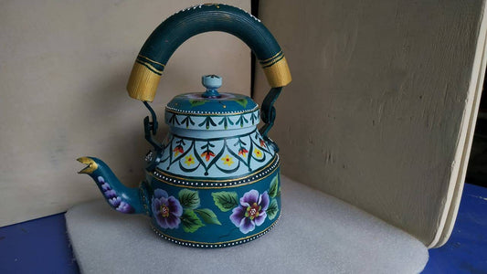 GIFT Indian Handmade Decorative Indian tea pot Beautiful Designer Hand-Painted Tea Kettle home decor housewarming gift