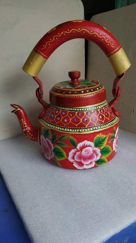 GIFT Indian Handmade Decorative Indian tea pot Beautiful Designer Hand-Painted Tea Kettle home decor housewarming gift