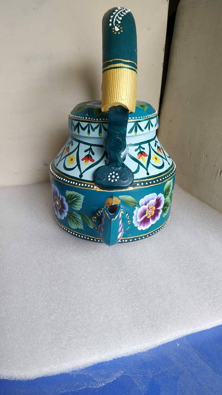 GIFT Indian Handmade Decorative Indian tea pot Beautiful Designer Hand-Painted Tea Kettle home decor housewarming gift