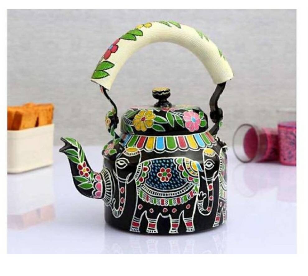 GIFT Indian Handmade Decorative Indian tea pot Beautiful Designer Hand-Painted Tea Kettle home decor housewarming gift