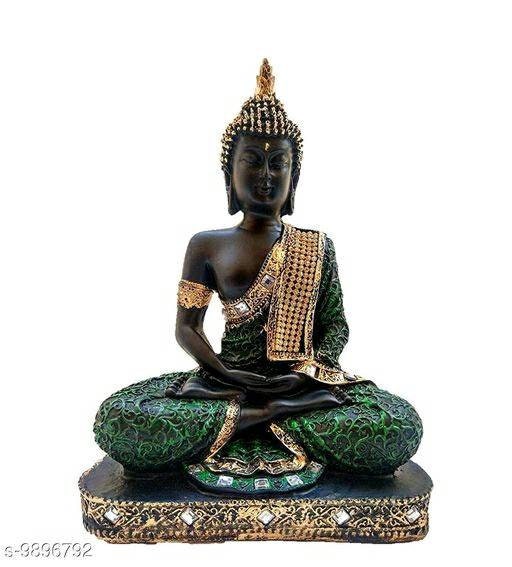 GIFT Fengshui Thai lord Buddha blue Handcrafted Meditating Polyresin Buddha STATUE Home/office/table decorFigurine/Sculpture