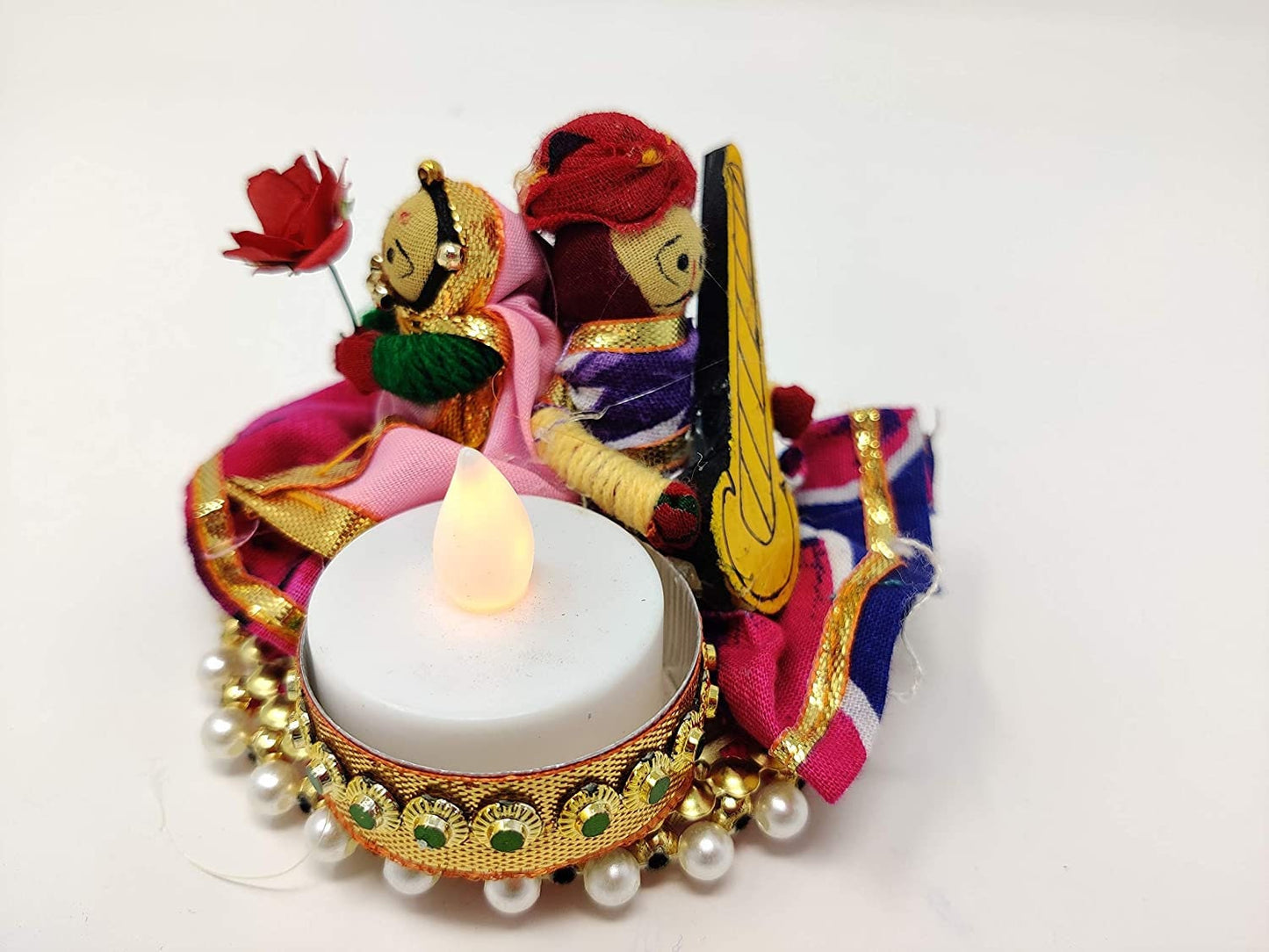 Diwali Decoration guitar DDLJ Couple Puppet T Light Candle Home Decor, Diwali Gift T light Candle Festival/ wedding/christmas Decoration