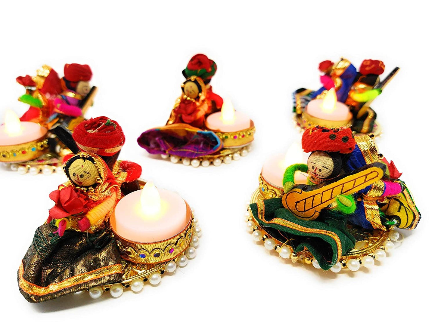 Diwali Decoration guitar DDLJ Couple Puppet T Light Candle Home Decor, Diwali Gift T light Candle Festival/ wedding/christmas Decoration