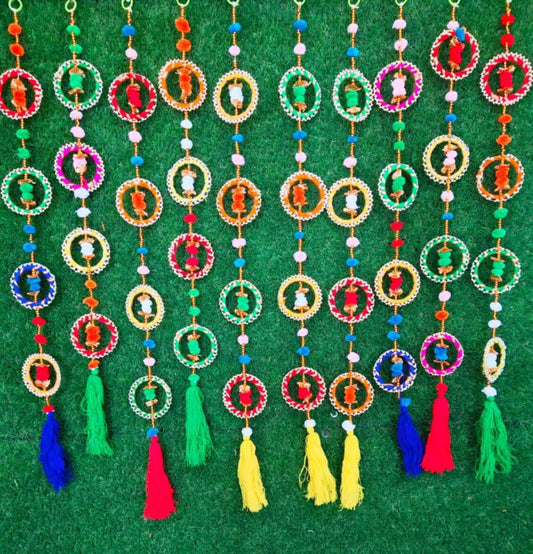 Chudi pom pom lines- party/ festival GIFT Door hanging  festival/Christmas/wedding/diwali mehandi/haldi decoration - pack of 10 lines