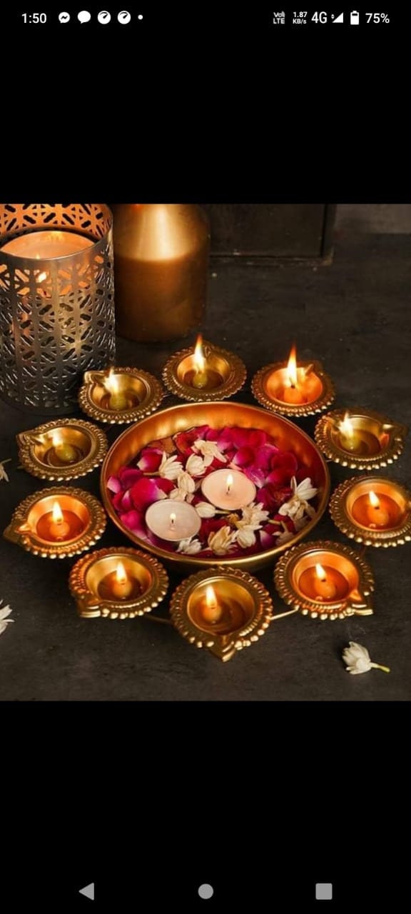 Iron diya Urli with diya set/Urli with stand/Urli with bowl/Candle Festive/CHRISTMAS GIFT diwali/wedding Decor -1 pc-12 inch