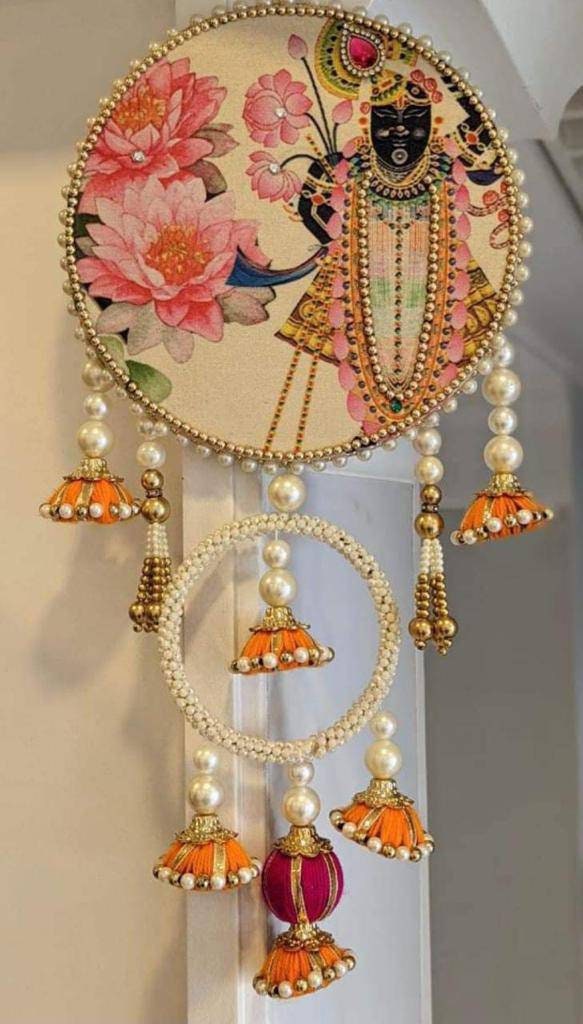 Pichwai art wall hanging,Back Drop Hanging Entrance Side Door Hangings for Diwali/Ganpati/Janmashtami backdrops