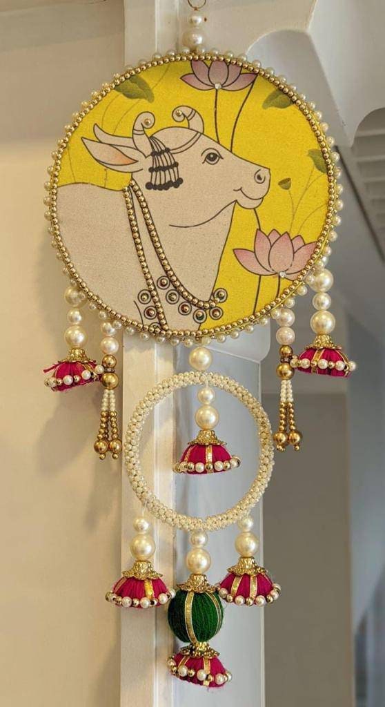 Pichwai art wall hanging,Back Drop Hanging Entrance Side Door Hangings for Diwali/Ganpati/Janmashtami backdrops