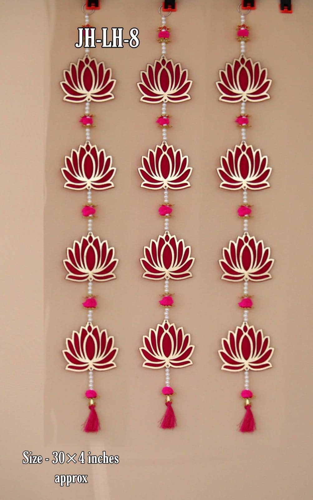 Lotus wall hanging,Lotus Back Drop Hanging Entrance Side Door Hangings for Diwali/Ganpati/Janmashtami backdrops - 30*4&quot;