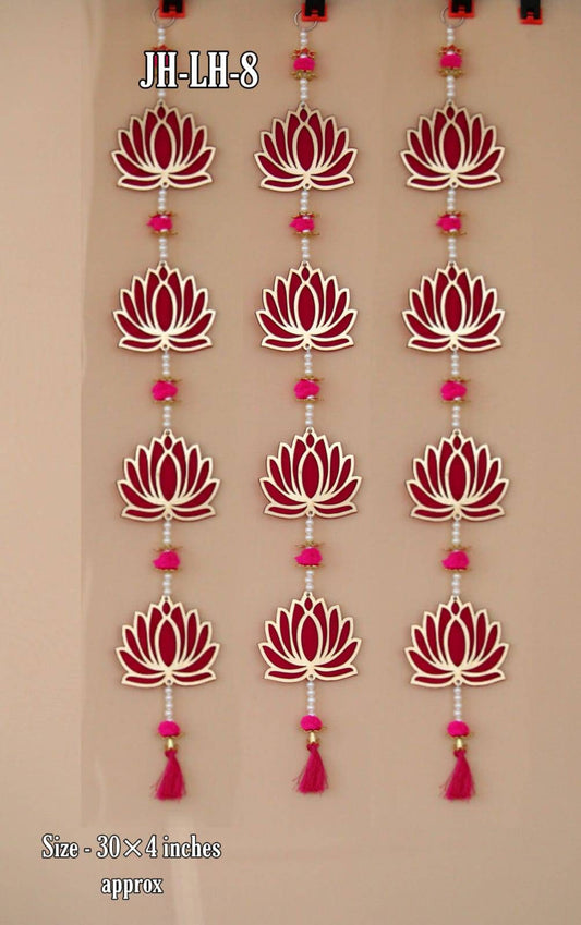 Lotus wall hanging,Lotus Back Drop Hanging Entrance Side Door Hangings for Diwali/Ganpati/Janmashtami backdrops - 30*4&quot;