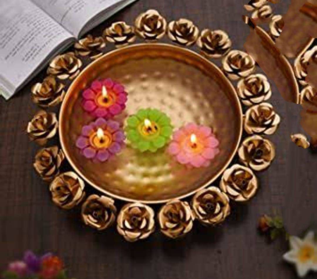 Iron diya Urli with diya set/Urli with stand/Urli with bowl/Candle Festive/CHRISTMAS GIFT diwali/wedding Decor -1 pc-12 inch