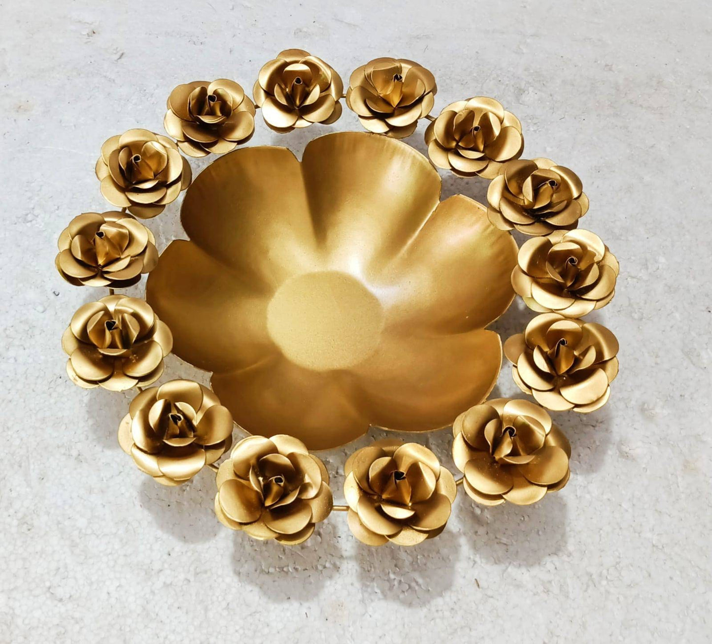 Iron diya Urli with diya set/Urli with stand/Urli with bowl/Candle Festive/CHRISTMAS GIFT diwali/wedding Decor -1 pc-12 inch