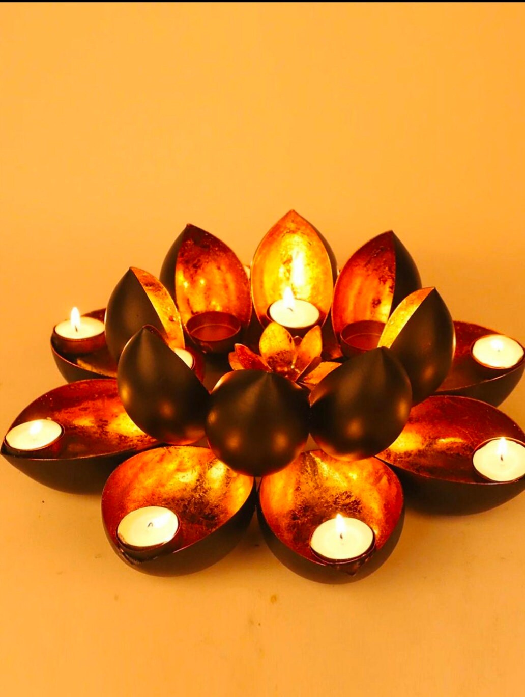 Diwali Tea Light holder/Iron Urli tea light/lotus Rangoli design Candle holder/ Diya/CHRISTMAS/DIWALI GIFT diwali/wedding festival Decor