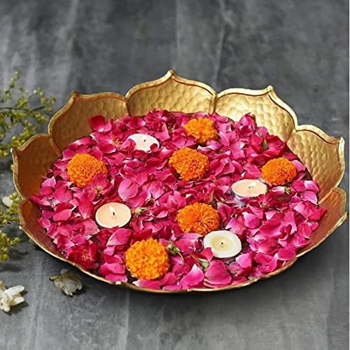 Decorative Urli Bowl/Handcrafted Bowl/Floating Flowers/Tea Light Candles/Home/Office/Table Decor| Diwali/CHRISTMAS/wedding Decoration-12&quot;