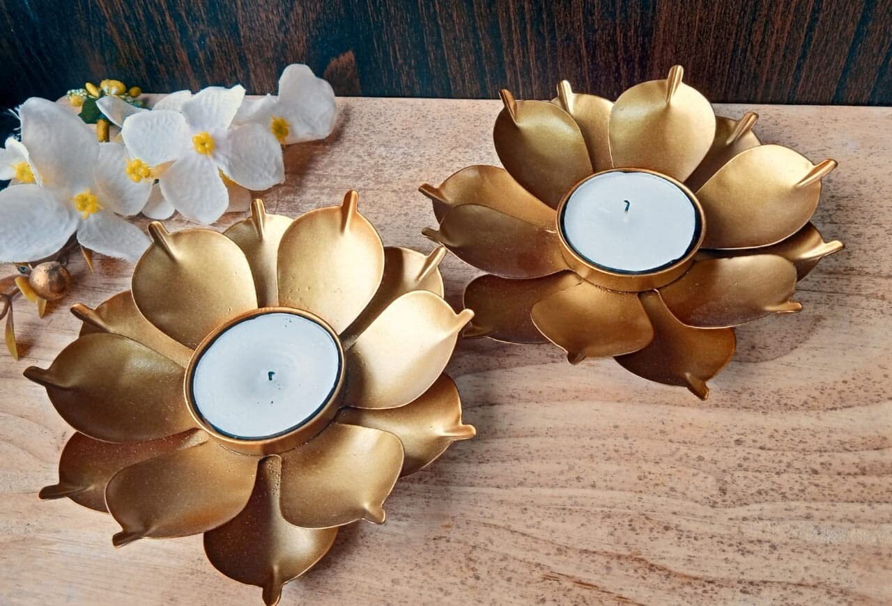 IronTealight Candle Holder/Table Top Indoor Outdoor Décor CHRISTMAS GIFT diwali/wedding Decor -Pack of 2