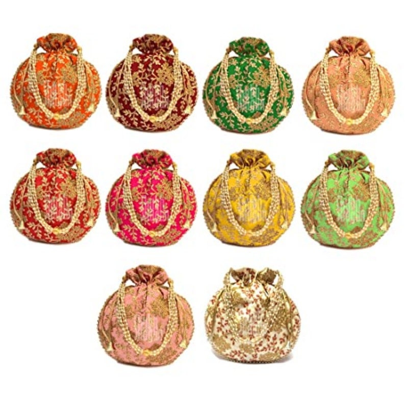 Lot of 200 Indian handmade women embroidered Potli bags/Evening clutch/purse/ drawstring bags/party/mehendi/wedding handbags/giveaways/gift