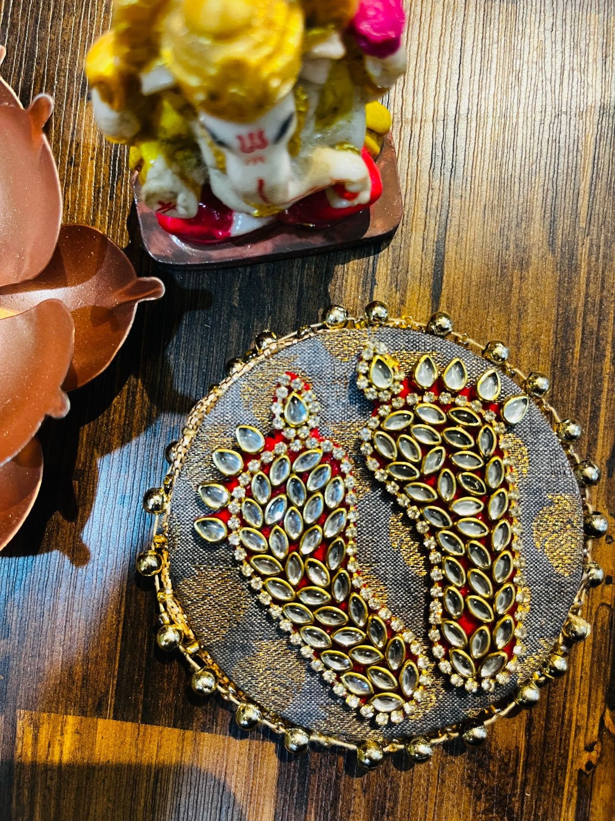 5 Sets Of kundan Laxmi Feet, Deewali Decor, Lakshmi Pagh, Pooja Favor, Laxmi Feet, Laksmi Charan, Lakshmi Pagla, Sri Lakshmi Chran Paduka