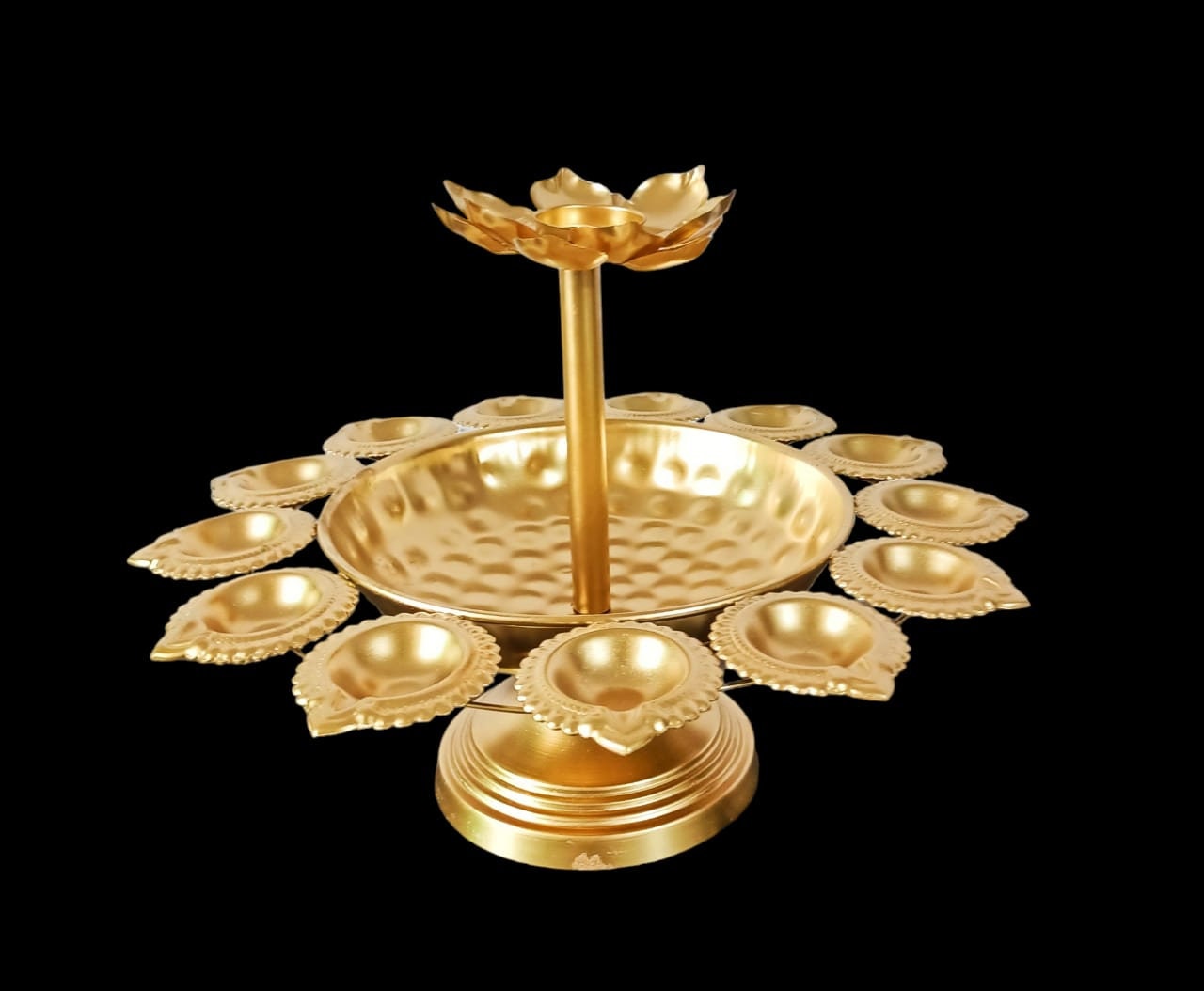 Iron lotus diya urli/uruli/urli set/urli with stand/urli stand/urli bowl -Event/wedding/Diwali/Christmas decoration/wedding festival favor