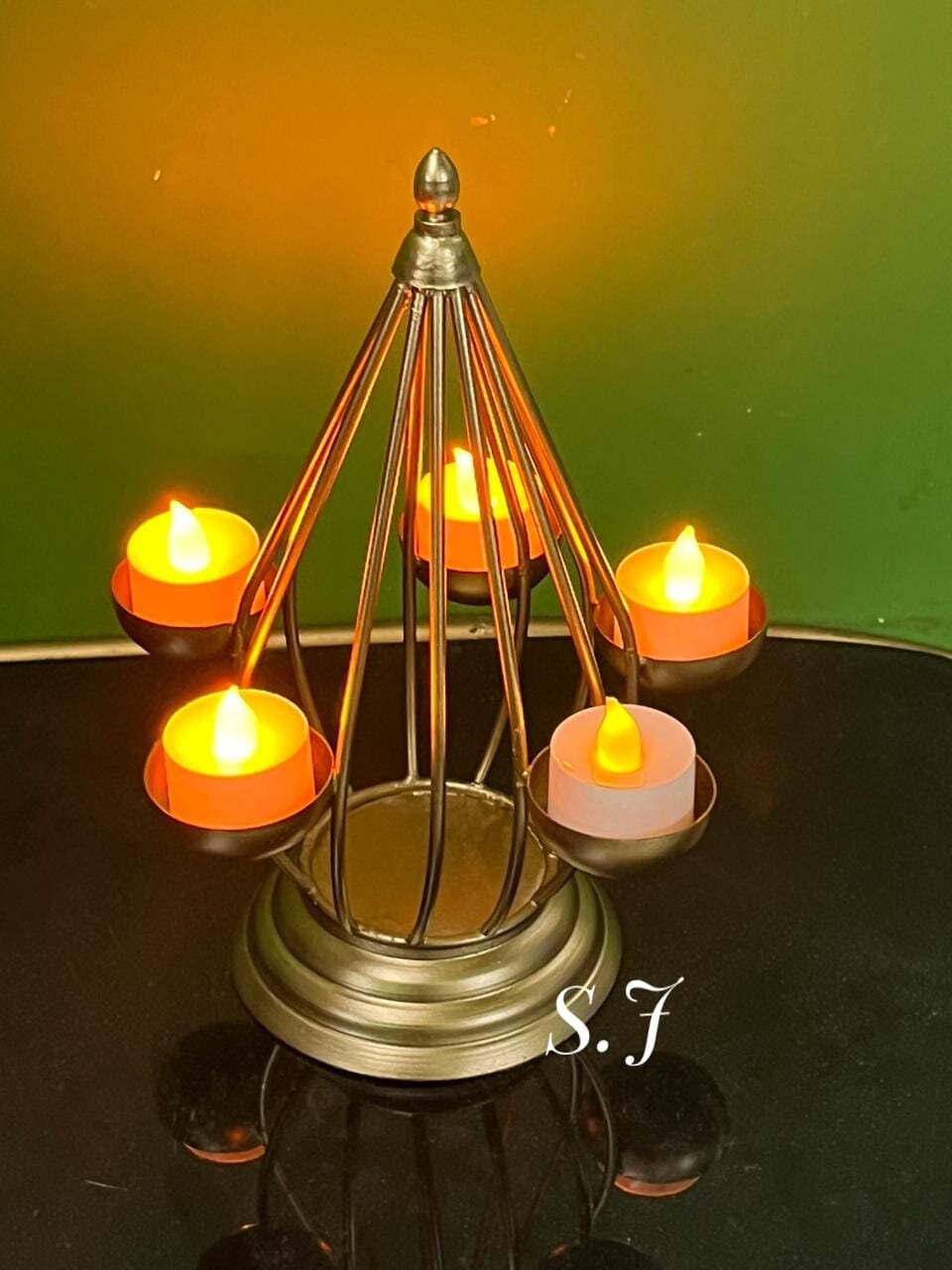 Table top golden tealight Holder/Candle holder stand/Diwali Diya/Diwali Gift/Pooja/Wedding/Christmas/DIWALI/festival/return Gift Decor-2 set