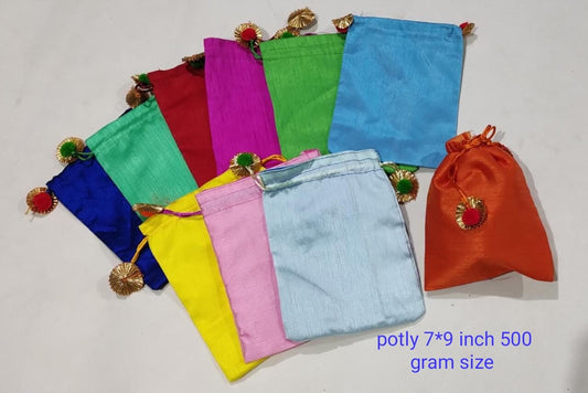 Lot of 100 Indian handmade women raw silk Potli bags/Evening /purse/ drawstring bags/party/mehendi/wedding handbags/giveaways/Return gift