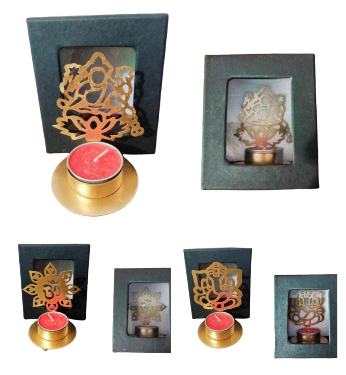 Shadow Ganesh Tealight candle holder/Tea Light Holder/Diwali Candle Holder/Diwali DIYA/DIWALI/Wedding/festival/Christmas Return Gift-10 pc