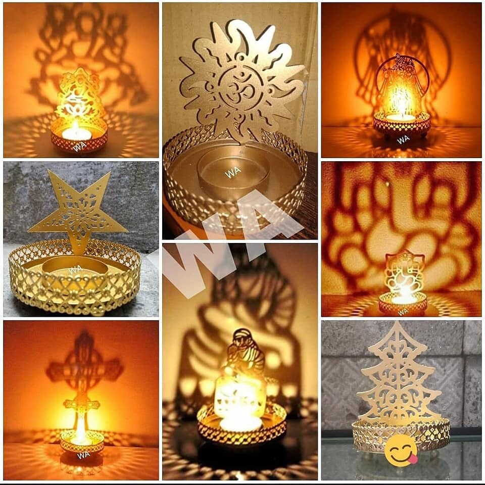 Shadow Ganesh Tealight candle holder/Tea Light Holder/Diwali Candle Holder/Diwali DIYA/DIWALI/Wedding/festival/Christmas Return Gift-10 pc