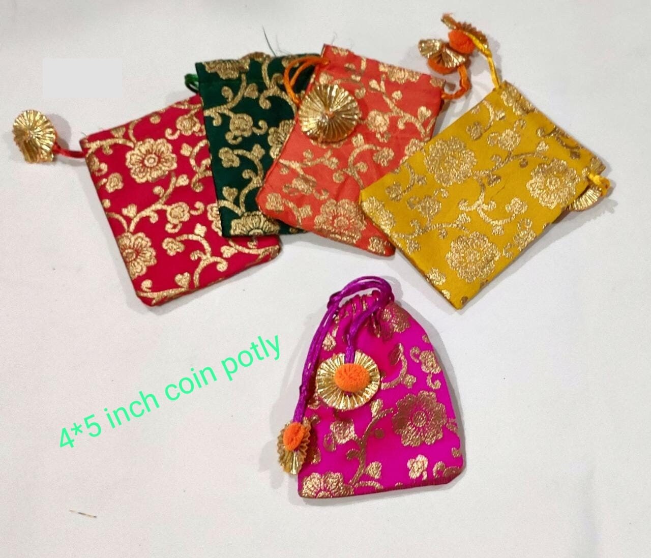 Lot of 100 Indian handmade women dry fruit bags/Evening clutch/purse/ drawstring bags/party/mehendi/wedding giveaways/Return gift/ coin bag