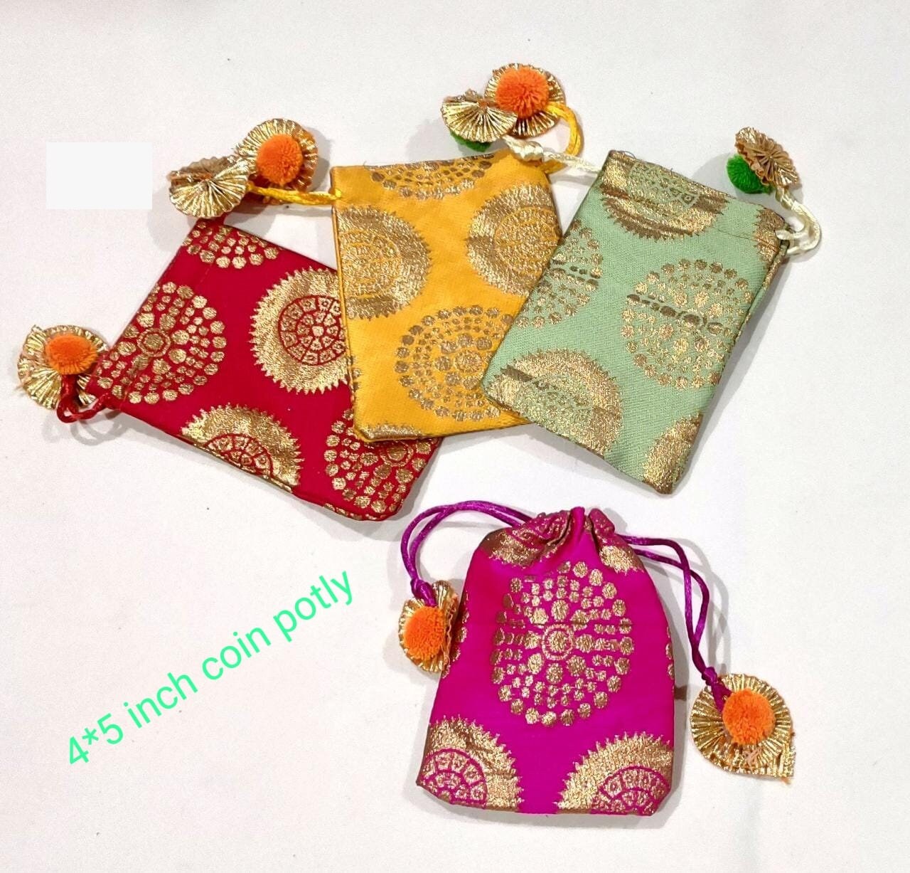 Lot of 100 Indian handmade women dry fruit bags/Evening clutch/purse/ drawstring bags/party/mehendi/wedding giveaways/Return gift/ coin bag