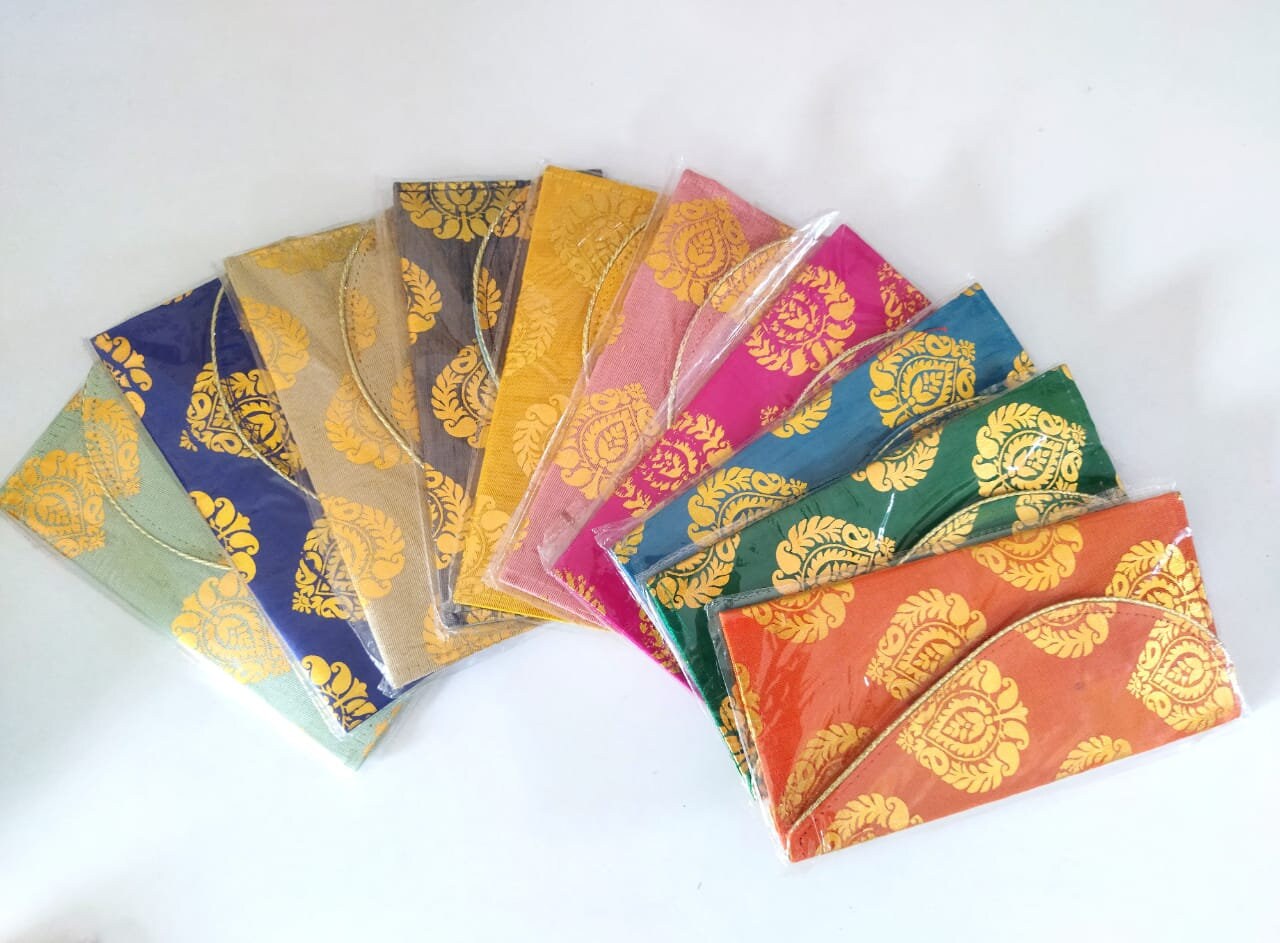 Lot of 100 Shagun Fabric Envelope /Envelope/party/mehendi/wedding favours/giveaways/Return gift