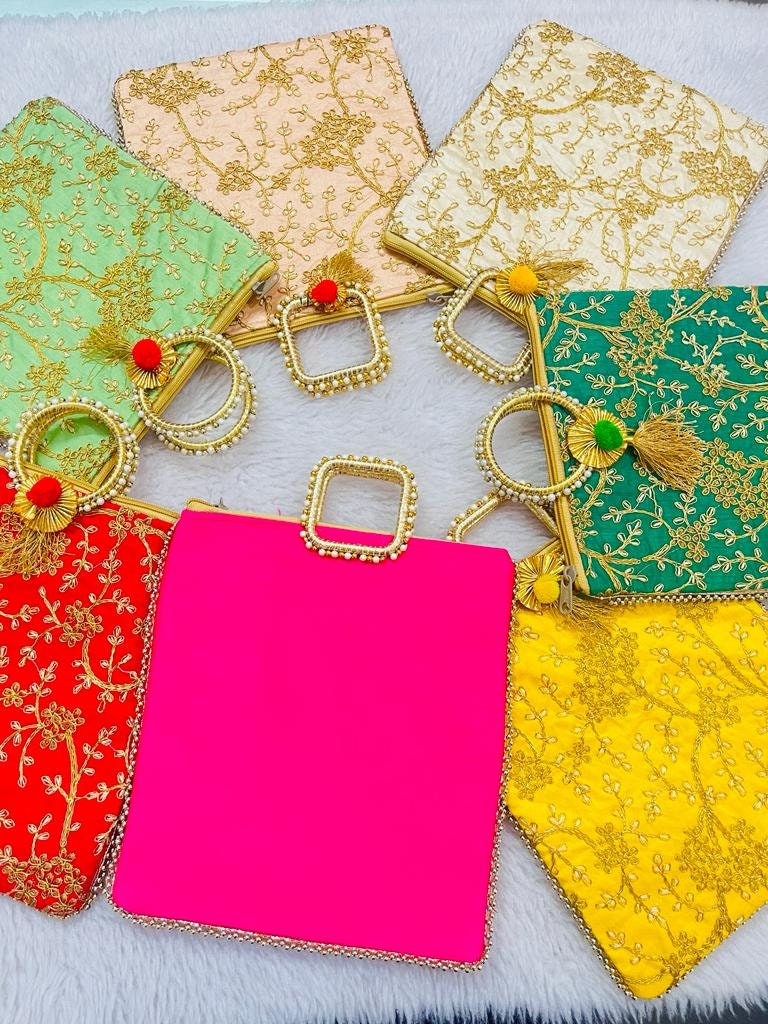 Wholesale 100 Gift Handbag/Pooja bags/wedding favors/party/festival mehndi/wedding handbags/gota patch bags giveaways/return gifts/ favours