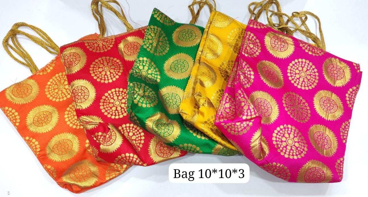 Wholesale100 Potli bags/Pooja bags/wedding favors/party/festival mehndi/wedding handbags/gota patch potli giveaways/return gifts/ 5-100pc