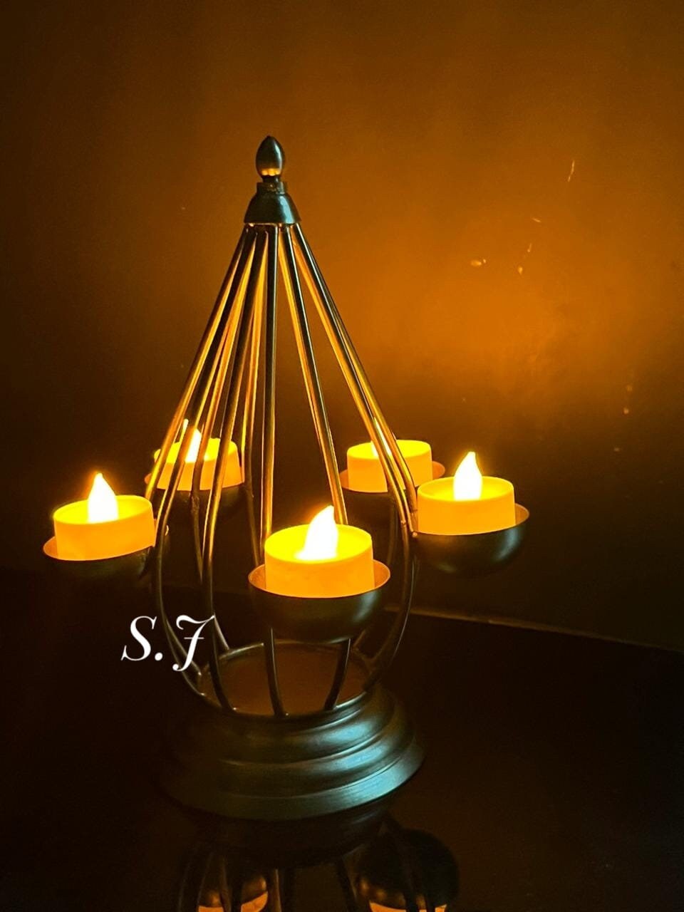 Table top golden tealight Holder/Candle holder stand/Diwali Diya/Diwali Gift/Pooja/Wedding/Christmas/DIWALI/festival/return Gift Decor-2 set