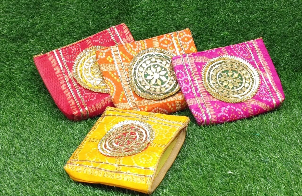 Wholesale 100 Gift Handbag/Pooja bags/wedding favors/party/festival mehndi/wedding handbags/gota patch bags giveaways/return gifts/ favours