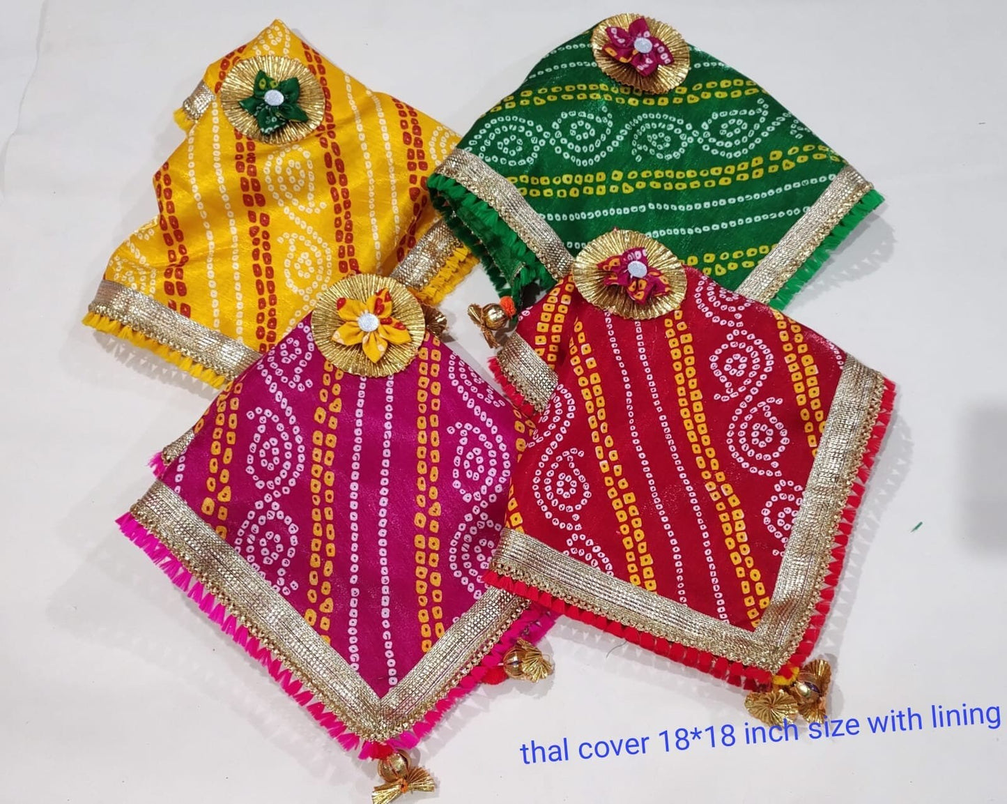 Pack Of 2 Indian Indian Thali Covers,Wedding Favors,Indian Handicrafts, Silk thali Covers, Return Favors Lap Cover Shagun Ceremony or Pooja.