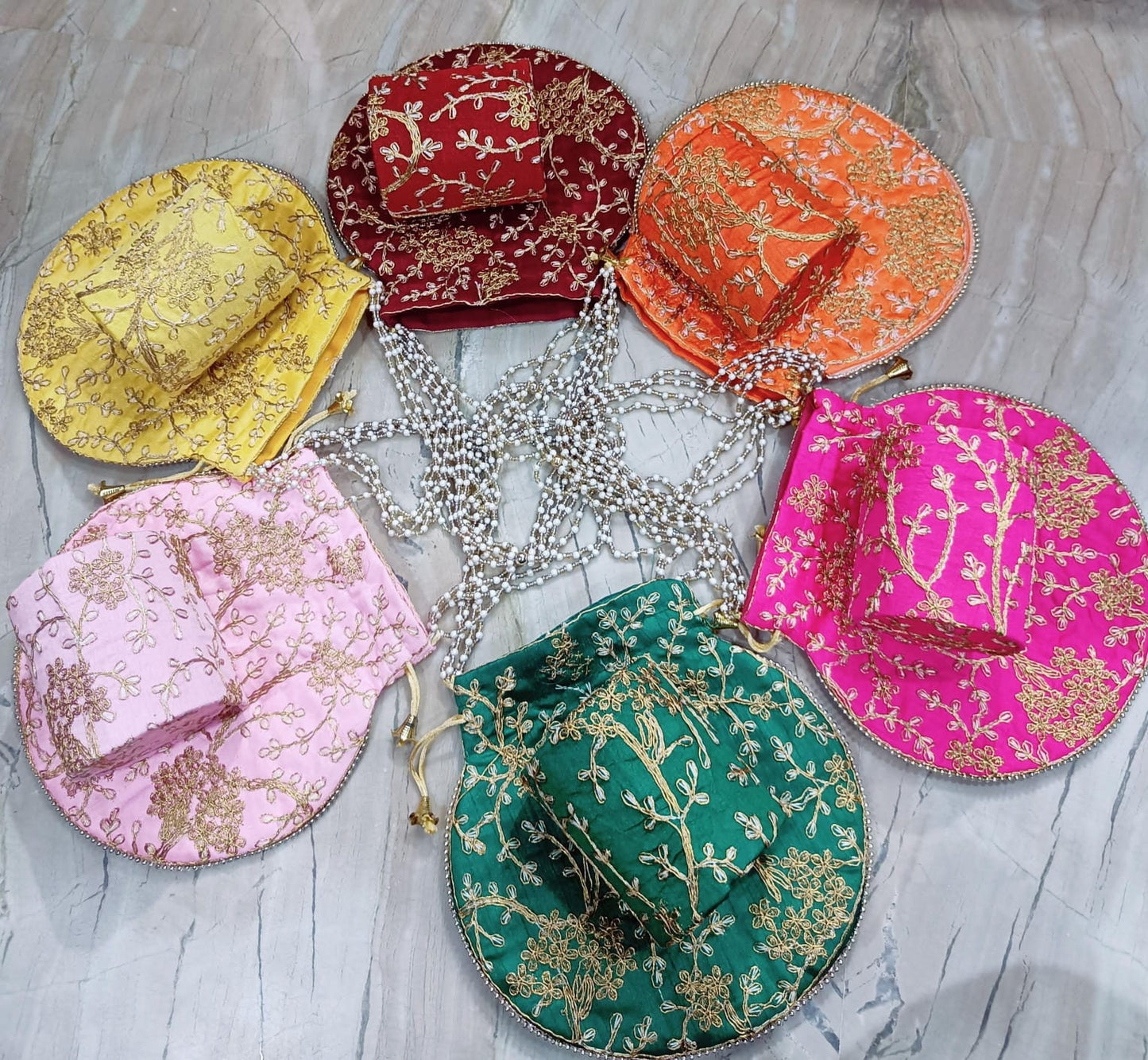 Lot of 200 Indian Handmade Women embroidered POTLI bag/purse/drawstring bags/party/mehndi/wedding handbag/giveaways/Return gift/Handmade bag