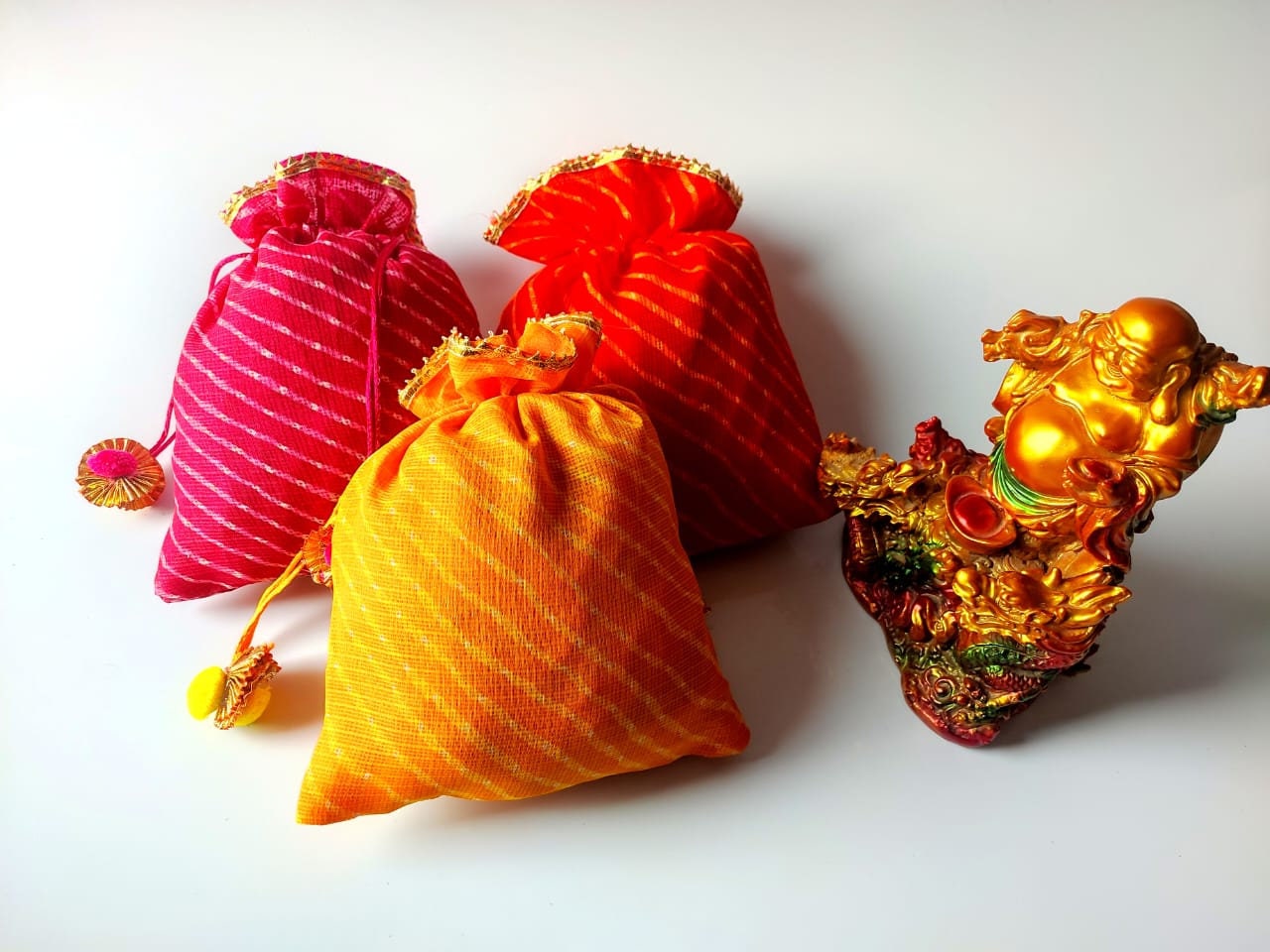 Lot of 100 Indian handmade women lehriya/patola Potli bag,purse/drawstring bag/party/mehndi/wedding handbag favour/giveaways/Return gift